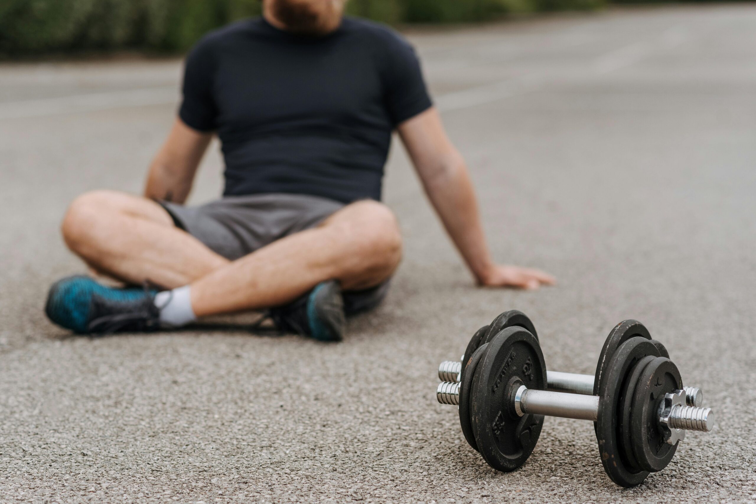 Man with dumbbells